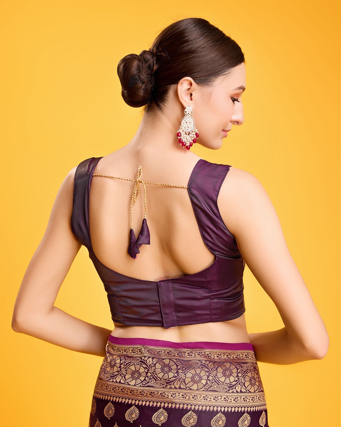 Wine Banarasi Silk Zari Weaving Traditional saree - Monjolika Fashion Wine Banarasi Silk Zari Weaving Traditional saree - Monjolika Fashion