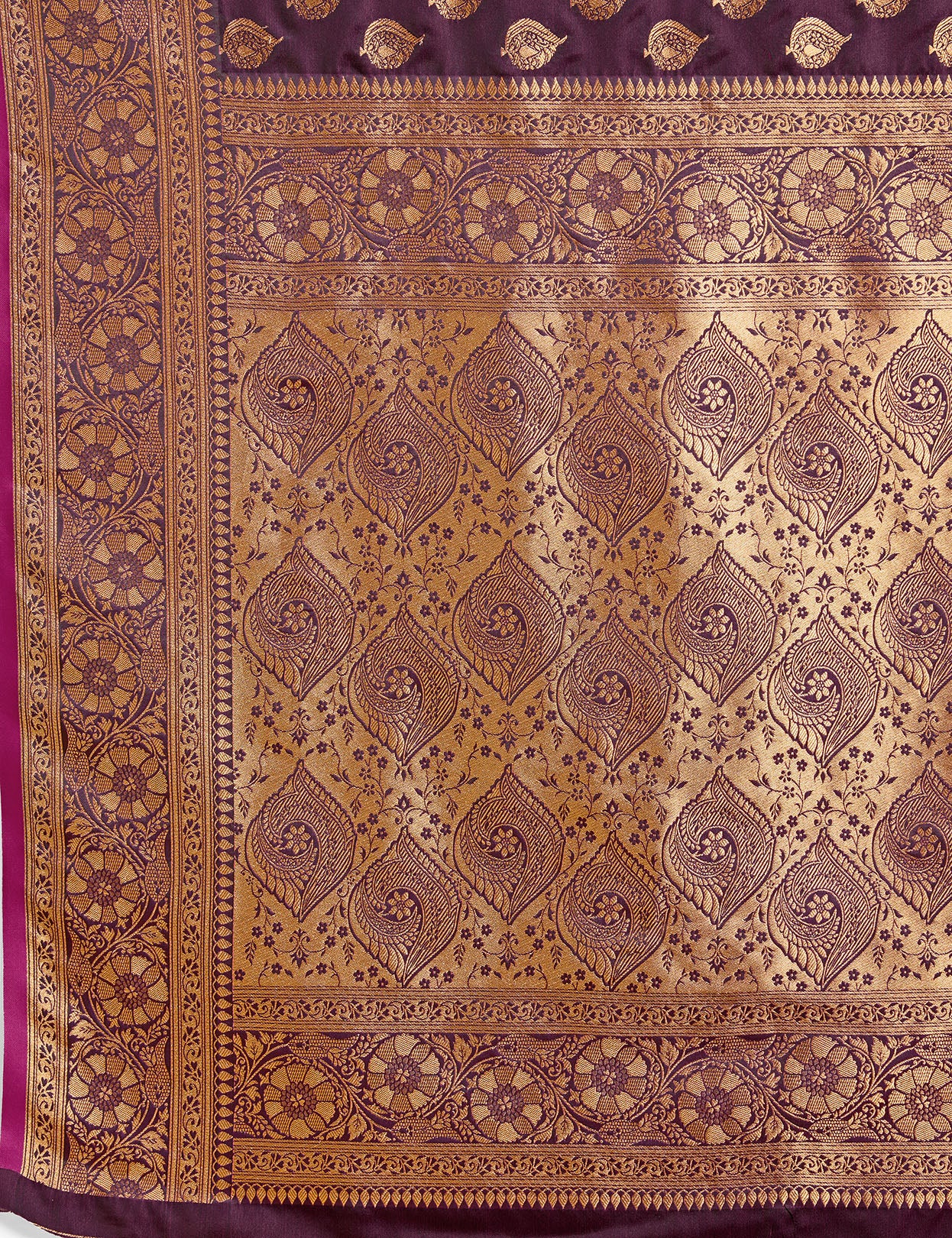 Wine Banarasi Silk Zari Weaving Traditional saree - Monjolika Fashion Wine Banarasi Silk Zari Weaving Traditional saree - Monjolika Fashion
