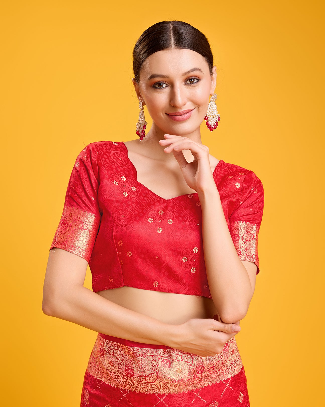 Rani Pink Banarasi Satin Silk Zari Woven Work Saree - Monjolika Fashion Rani Pink Banarasi Satin Silk Zari Woven Work Saree - Monjolika Fashion