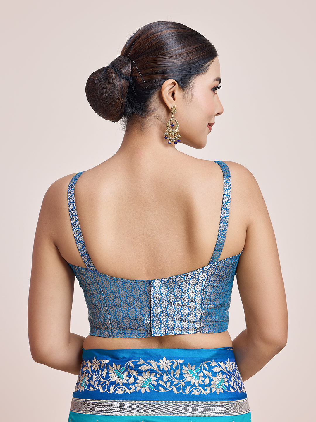 Cyan Banarasi Satin Silk Woven Classic Saree - Monjolika Fashion Cyan Banarasi Satin Silk Woven Classic Saree - Monjolika Fashion