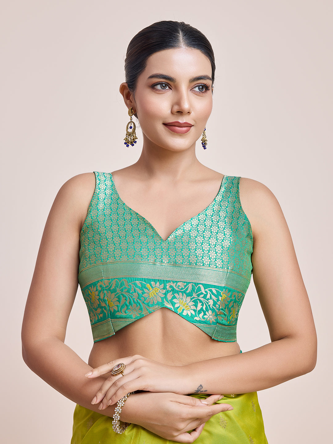 Cyan Banarasi Satin Silk Woven Classic Saree - Monjolika Fashion Cyan Banarasi Satin Silk Woven Classic Saree - Monjolika Fashion