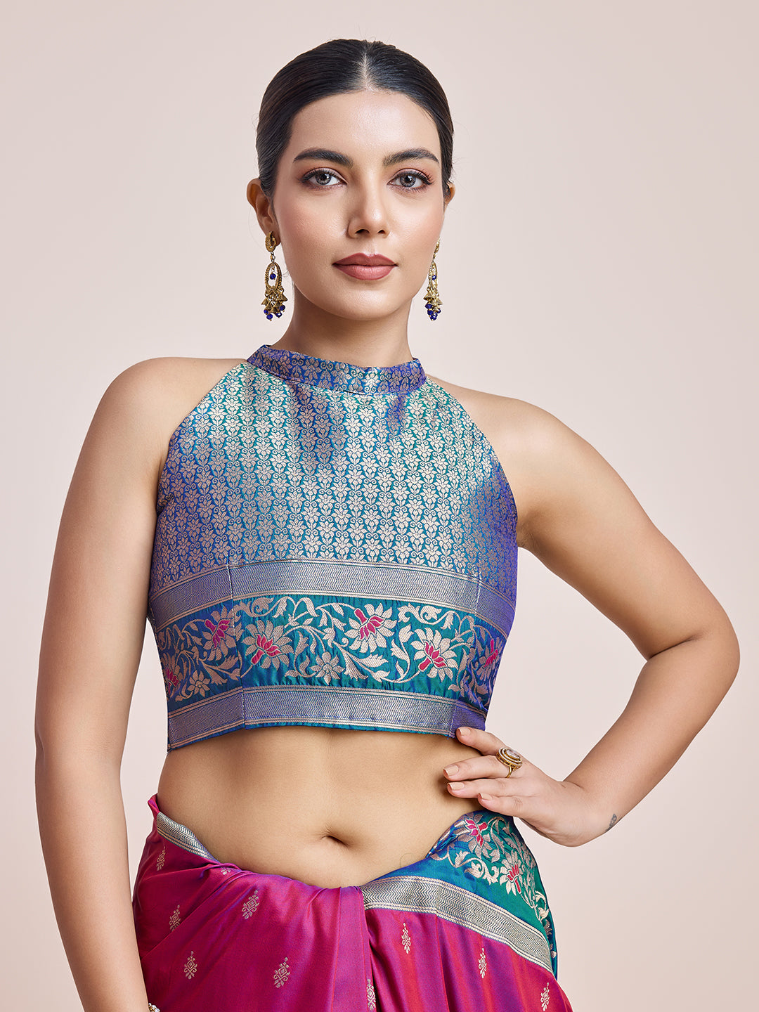 Cyan Banarasi Satin Silk Woven Classic Saree - Monjolika Fashion Cyan Banarasi Satin Silk Woven Classic Saree - Monjolika Fashion