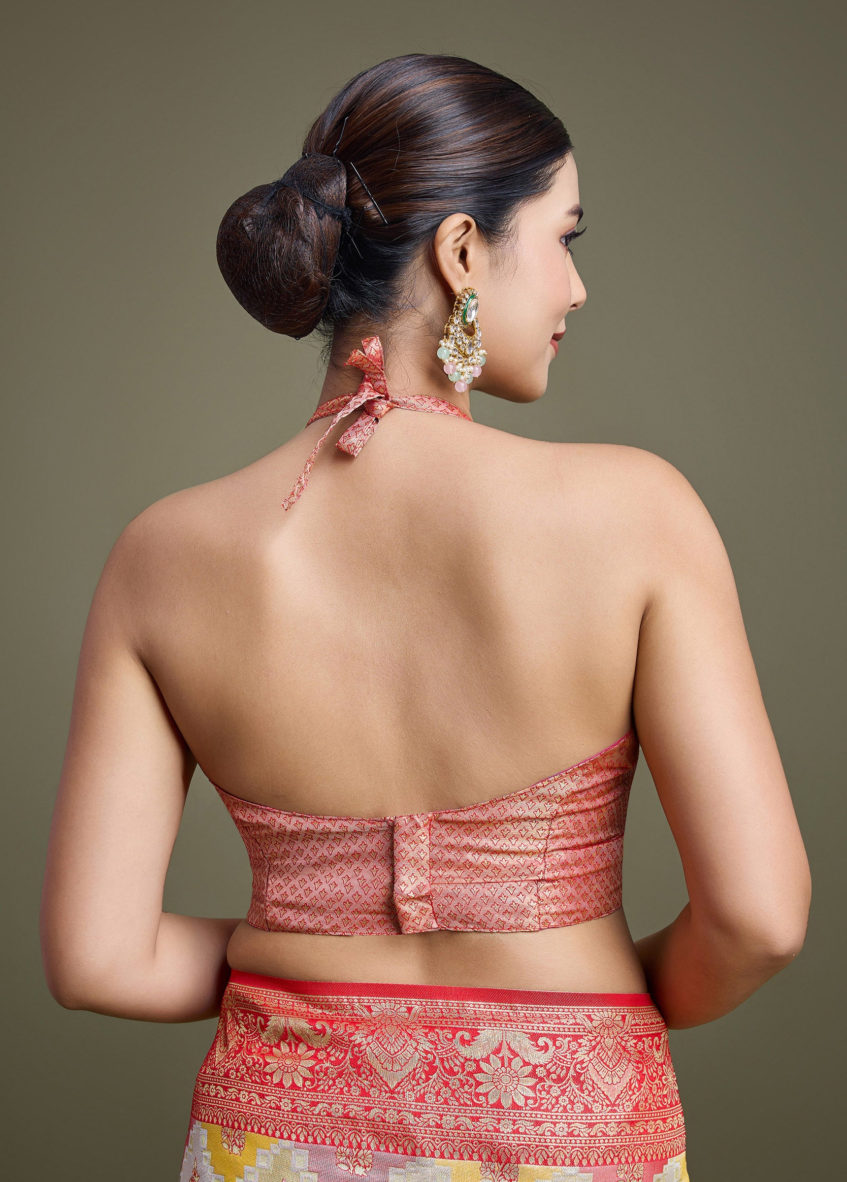 Red And Cream Banarasi Silk Woven Elegance Saree - Monjolika Fashion Red And Cream Banarasi Silk Woven Elegance Saree - Monjolika Fashion