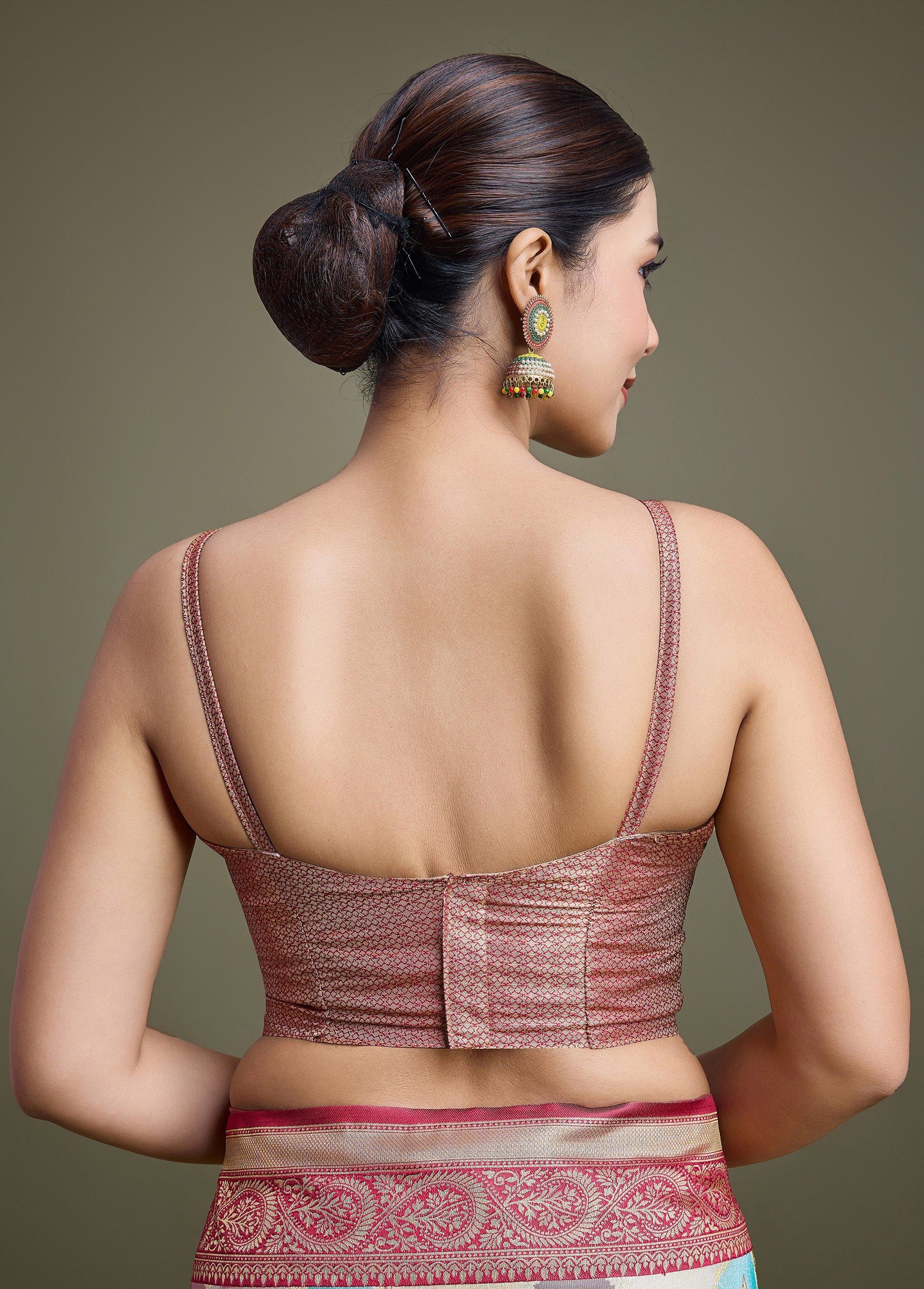 Maroon And Cream Banarasi Silk Jacquard weaving work Saree - Monjolika Fashion Maroon And Cream Banarasi Silk Jacquard weaving work Saree - Monjolika Fashion