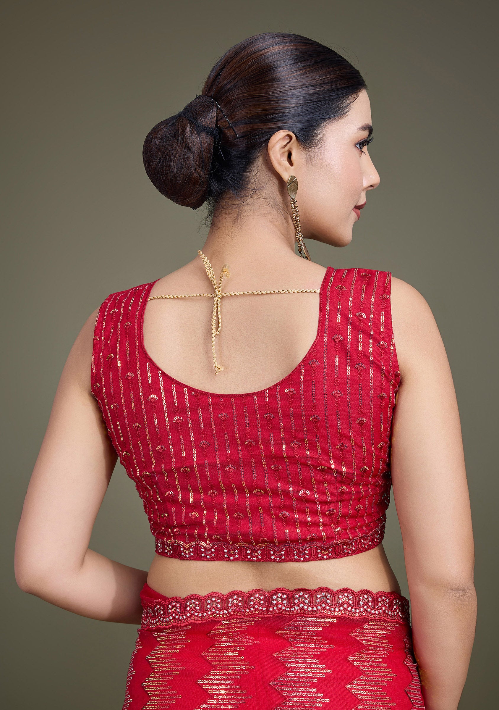 Red Soft Net Sequin Work Sparkling Saree - Monjolika Fashion Red Soft Net Sequin Work Sparkling Saree - Monjolika Fashion
