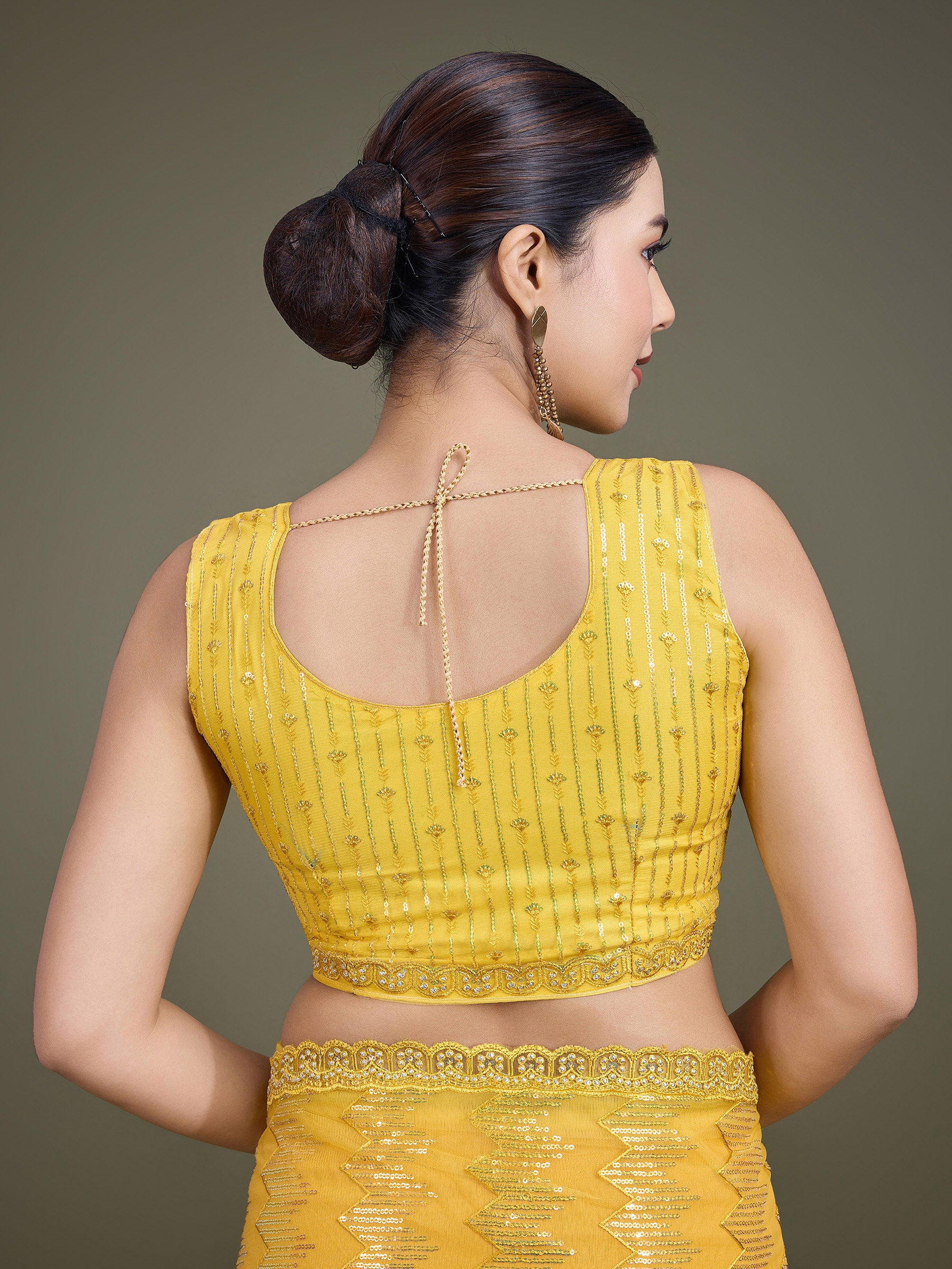 Yellow Soft Net Sequin Party Wear Saree - Monjolika Fashion Yellow Soft Net Sequin Party Wear Saree - Monjolika Fashion