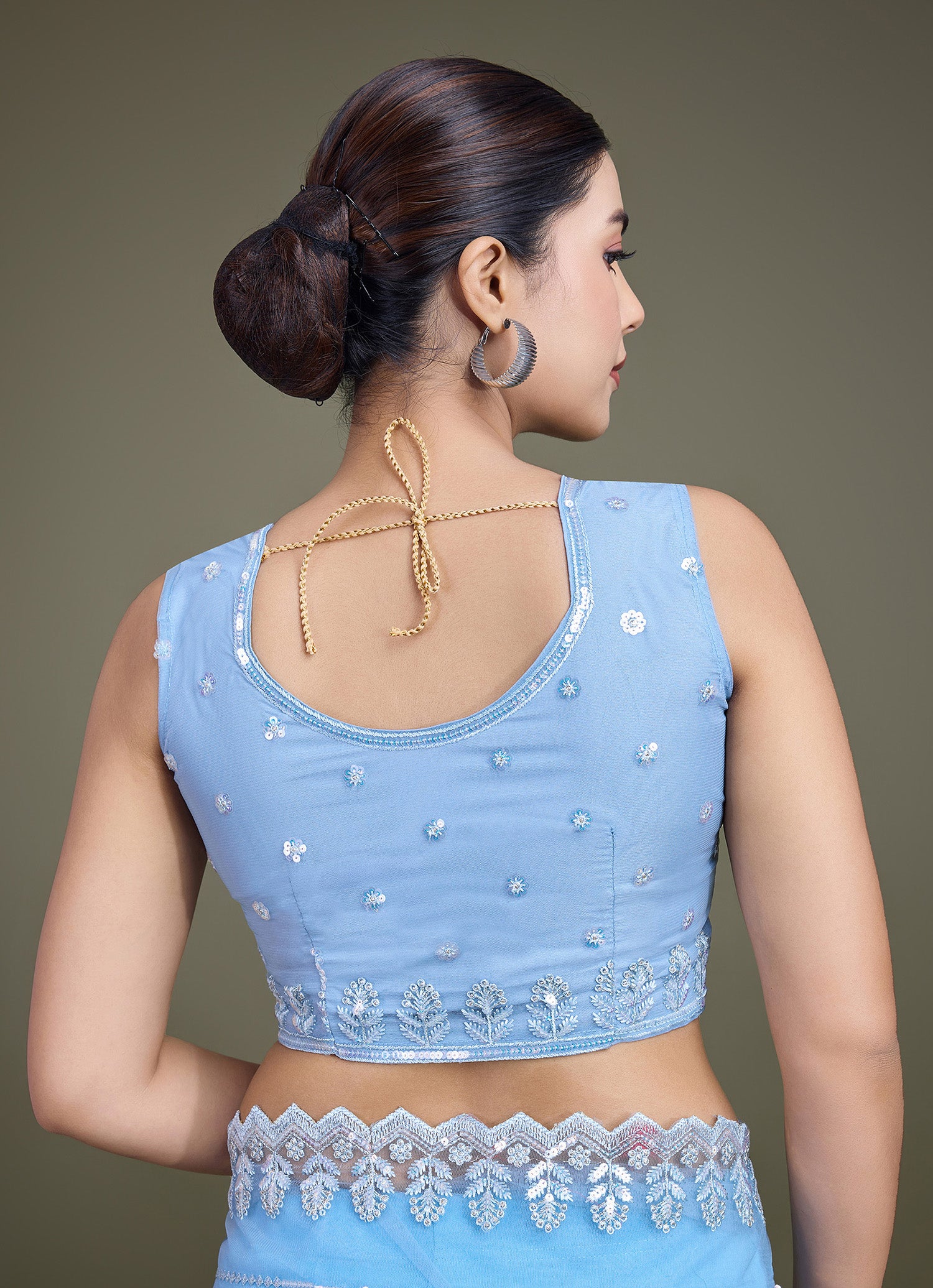 Sky Blue Soft Net Sequin Work Party Wear Saree - Monjolika Fashion Sky Blue Soft Net Sequin Work Party Wear Saree - Monjolika Fashion