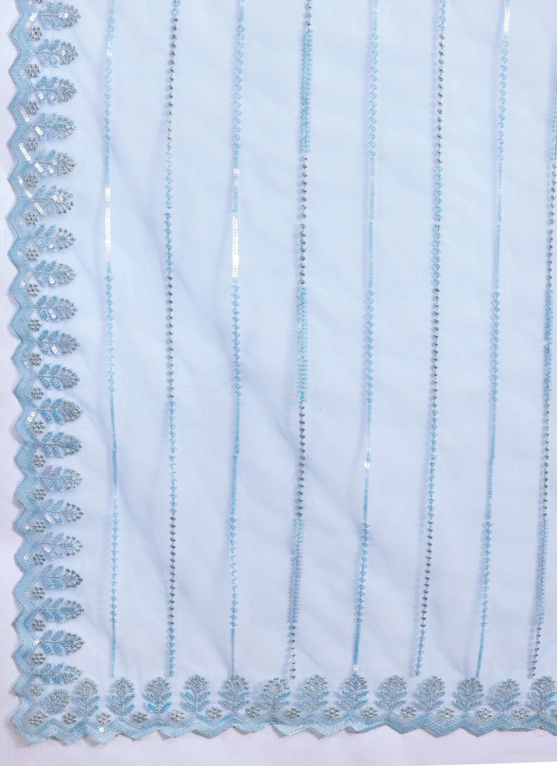 Sky Blue Soft Net Sequin Work Party Wear Saree - Monjolika Fashion Sky Blue Soft Net Sequin Work Party Wear Saree - Monjolika Fashion