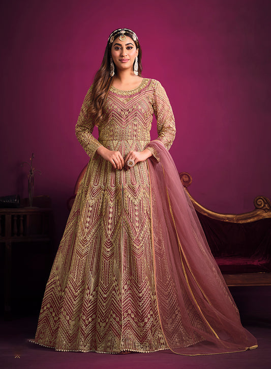 Light Pink Net Sangeet Event Designer Salwar Suit