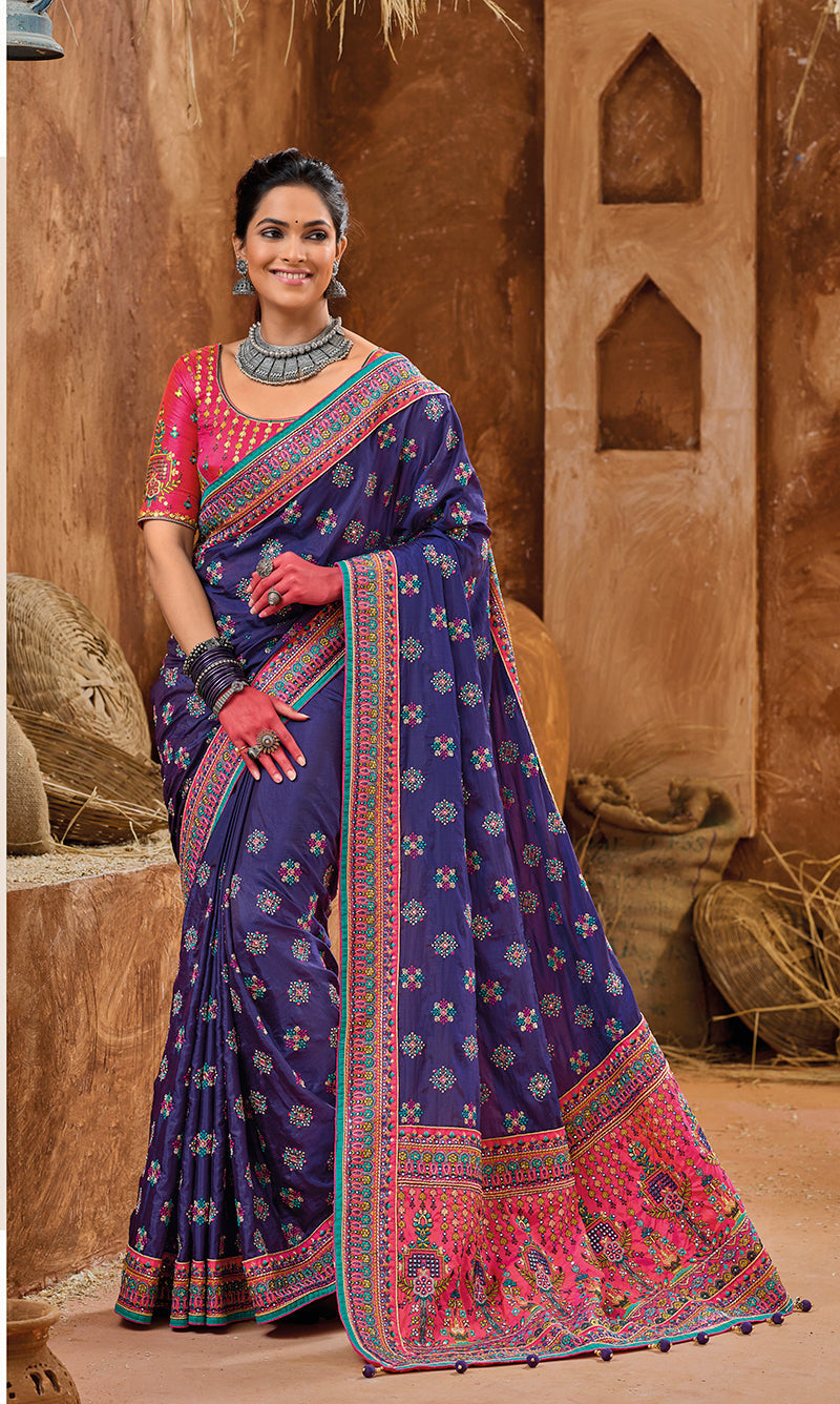Banarasi Silk Kachhi Work Saree Banarasi Silk Kachhi Work Saree