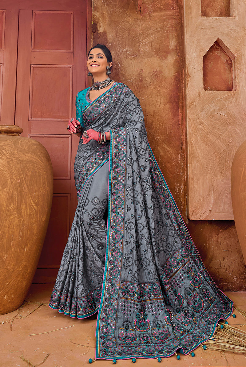 Banarasi Silk Kachhi Work Saree Banarasi Silk Kachhi Work Saree