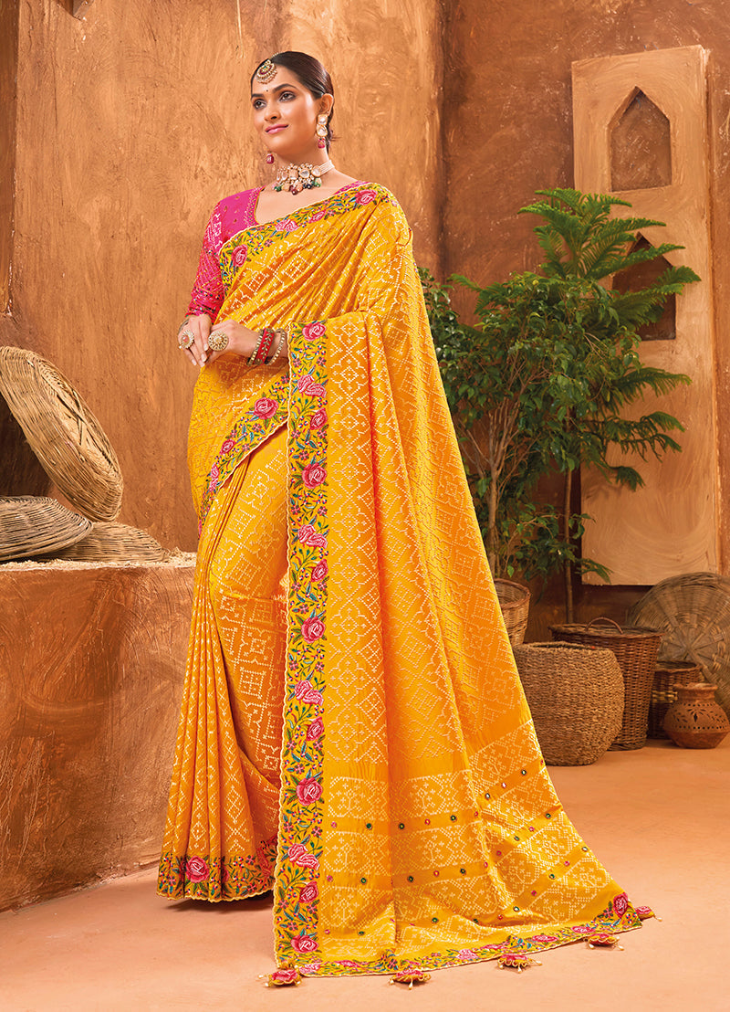 Banarasi Silk Kachhi Work Saree Banarasi Silk Kachhi Work Saree