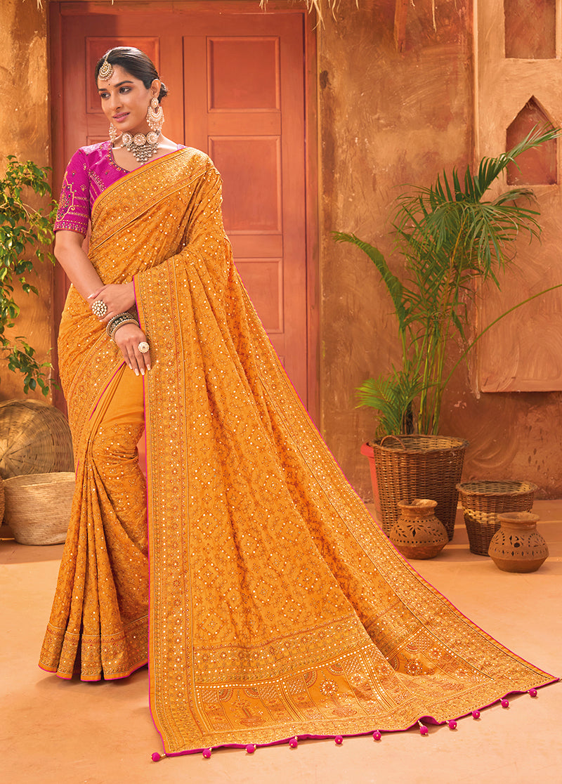 Banarasi Silk Kachhi Work Saree Banarasi Silk Kachhi Work Saree