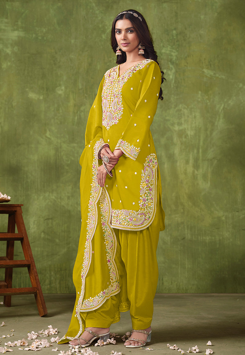 Pear Chanderi Embroidered Trendy Salwar Kameez - Monjolika Fashion Pear Chanderi Embroidered Trendy Salwar Kameez - Monjolika Fashion