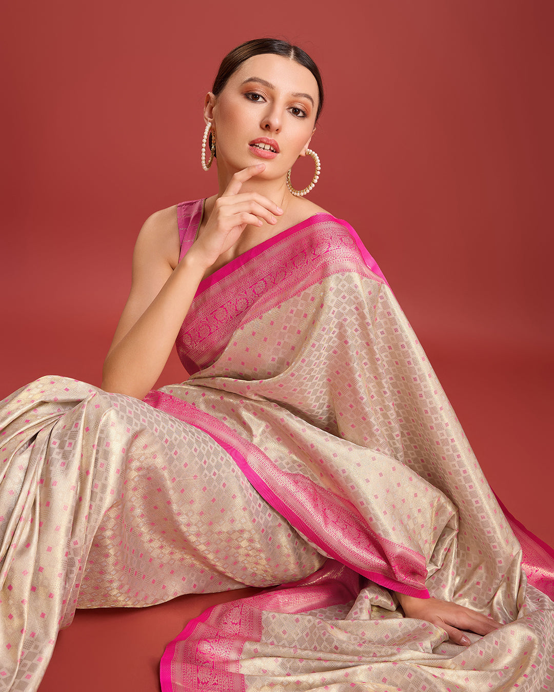 Off White Kanjivaram Silk Zari Woven Festive Wear Saree - Monjolika Fashion Off White Kanjivaram Silk Zari Woven Festive Wear Saree - Monjolika Fashion