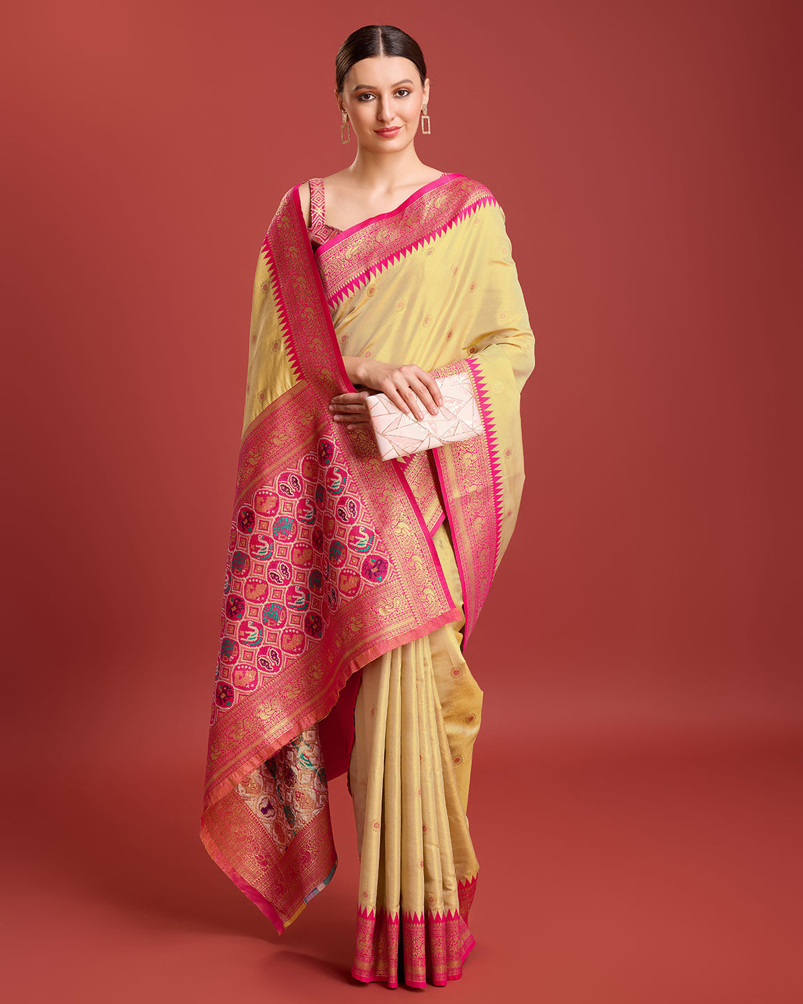 Parrot green Kanjivaram Silk Patola Printed Designer Saree - Monjolika Fashion Parrot green Kanjivaram Silk Patola Printed Designer Saree - Monjolika Fashion