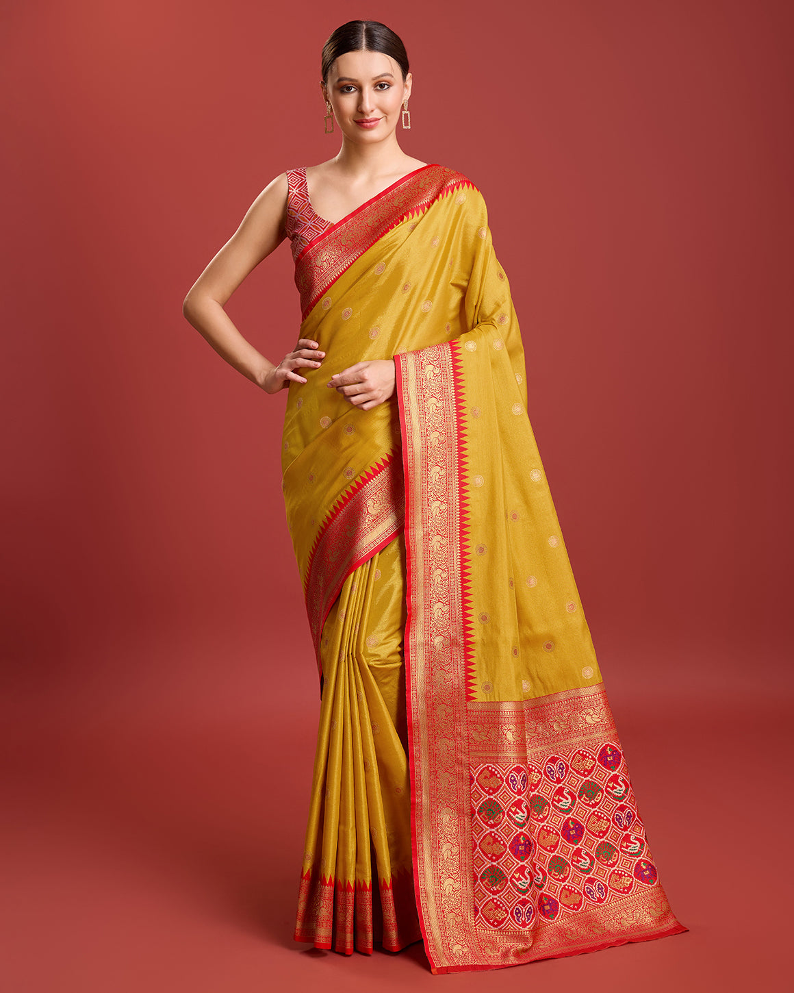 Parrot green Kanjivaram Silk Patola Printed Designer Saree - Monjolika Fashion Parrot green Kanjivaram Silk Patola Printed Designer Saree - Monjolika Fashion