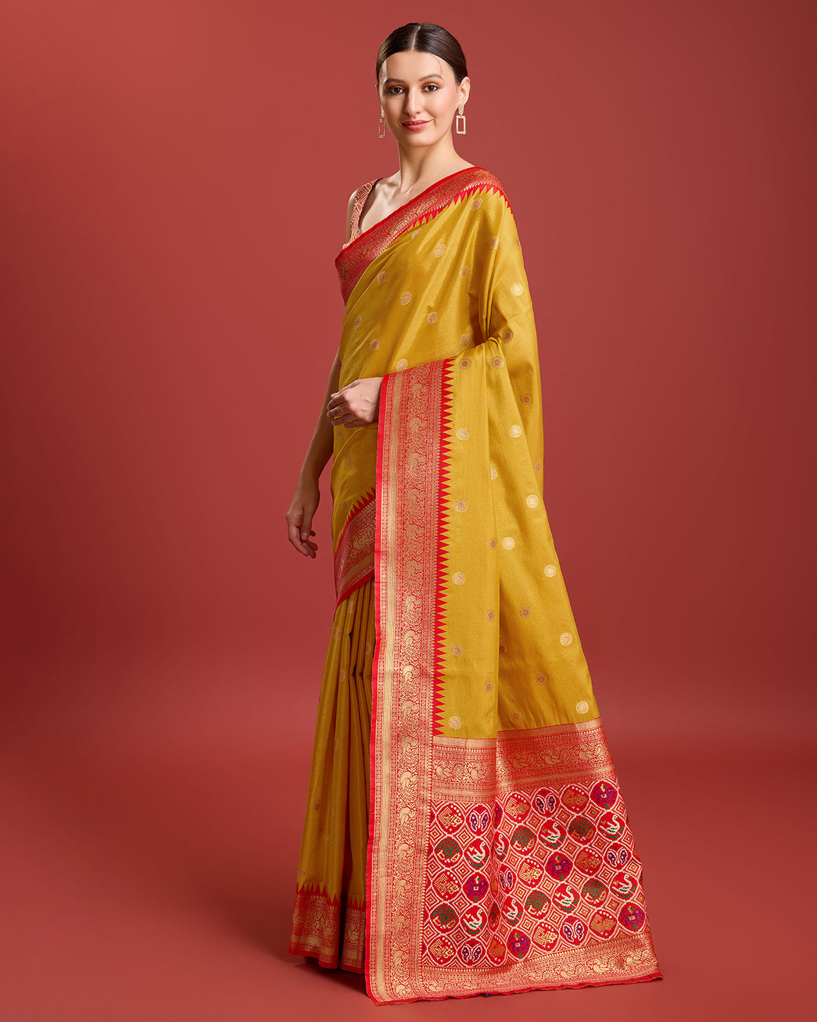 Parrot green Kanjivaram Silk Patola Printed Designer Saree - Monjolika Fashion Parrot green Kanjivaram Silk Patola Printed Designer Saree - Monjolika Fashion