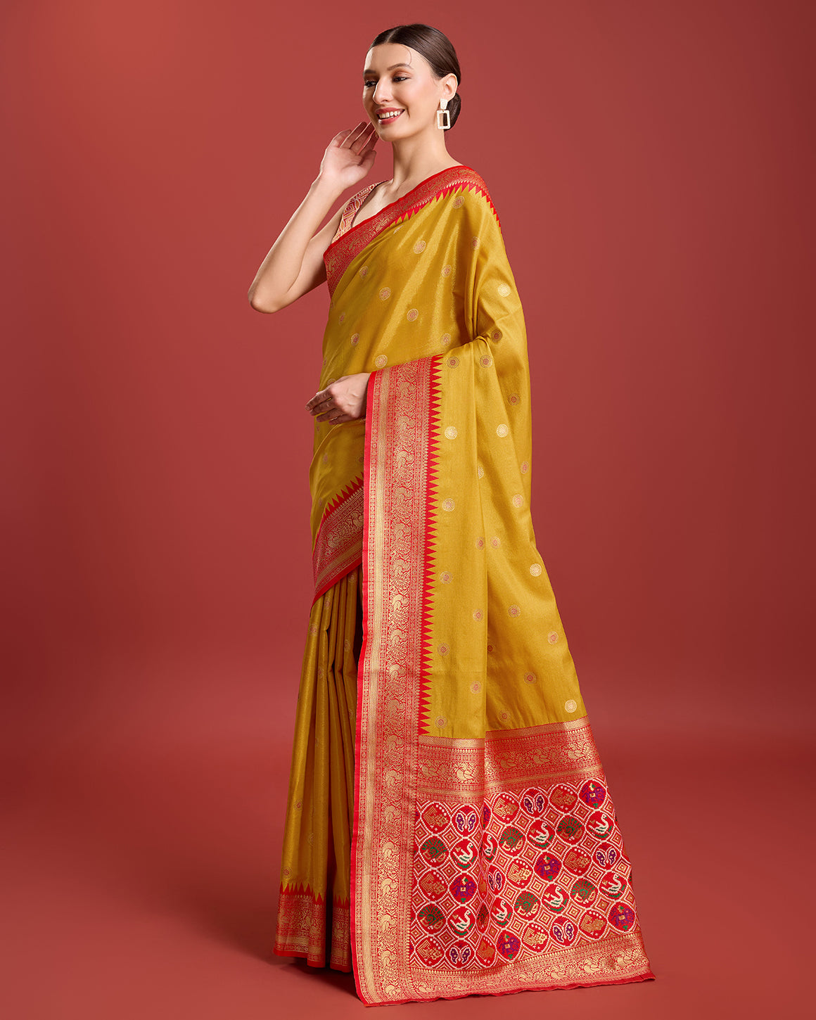 Parrot green Kanjivaram Silk Patola Printed Designer Saree - Monjolika Fashion Parrot green Kanjivaram Silk Patola Printed Designer Saree - Monjolika Fashion