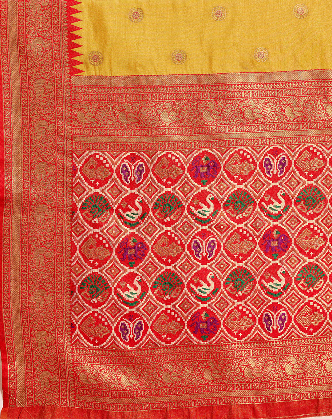 Parrot green Kanjivaram Silk Patola Printed Designer Saree - Monjolika Fashion Parrot green Kanjivaram Silk Patola Printed Designer Saree - Monjolika Fashion