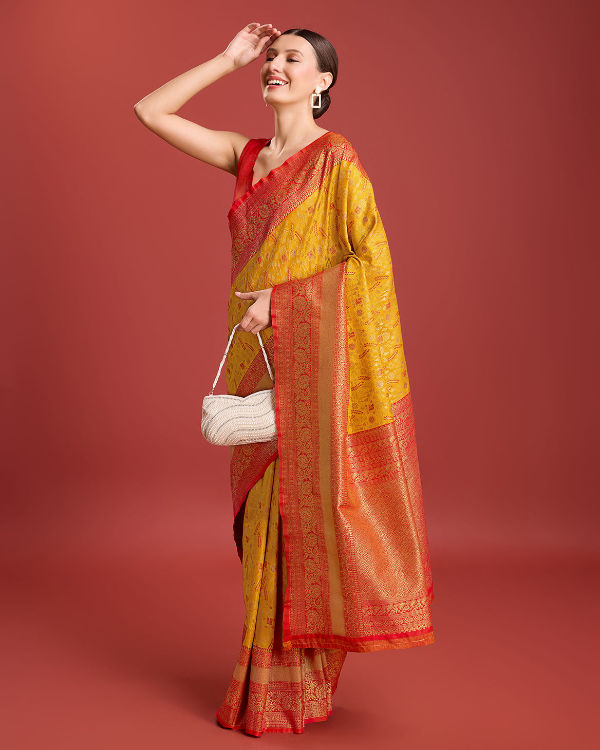 Mustard Kanjivaram Silk Woven Traditional Sarees - Monjolika Fashion Mustard Kanjivaram Silk Woven Traditional Sarees - Monjolika Fashion