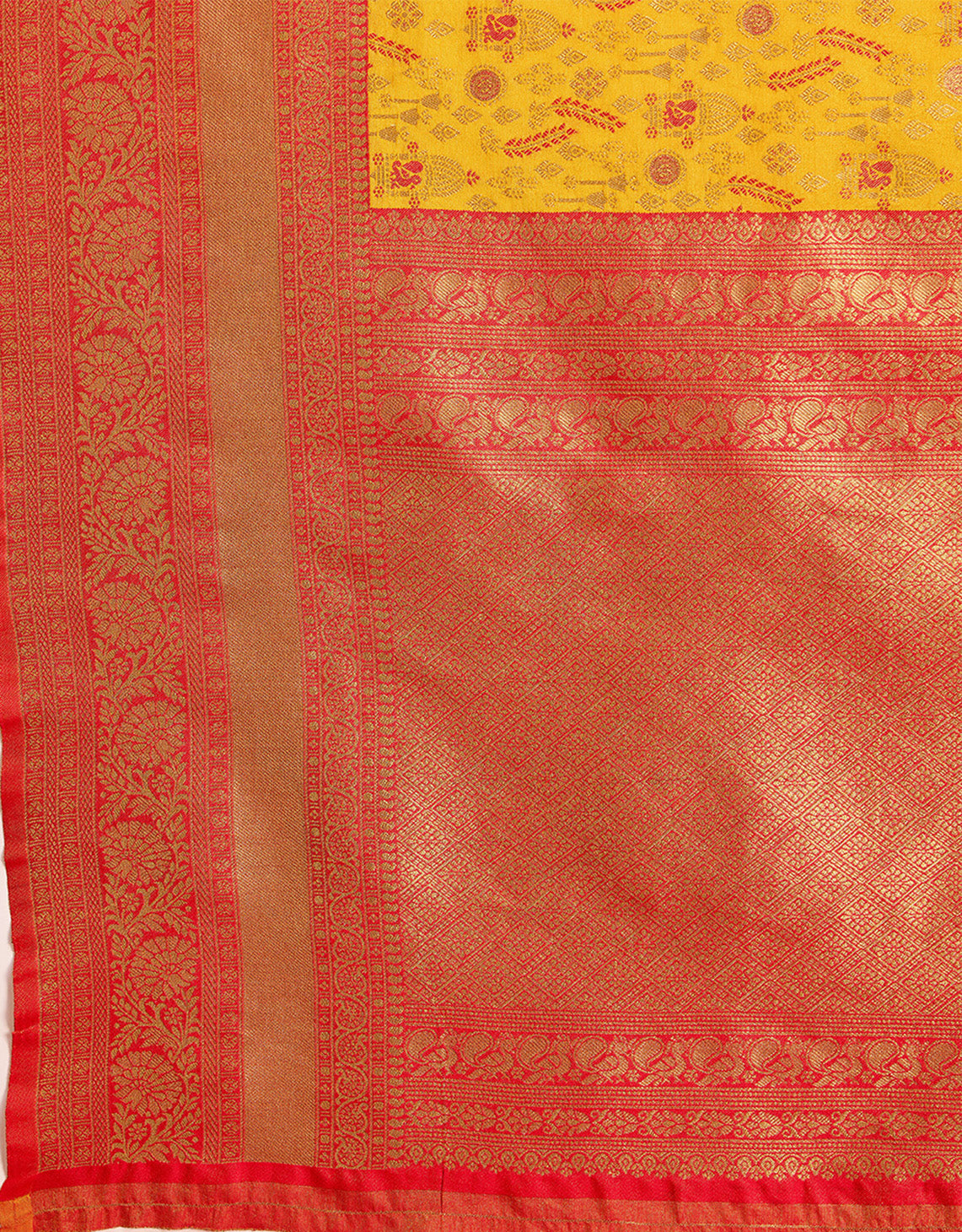 Mustard Kanjivaram Silk Woven Traditional Sarees - Monjolika Fashion Mustard Kanjivaram Silk Woven Traditional Sarees - Monjolika Fashion