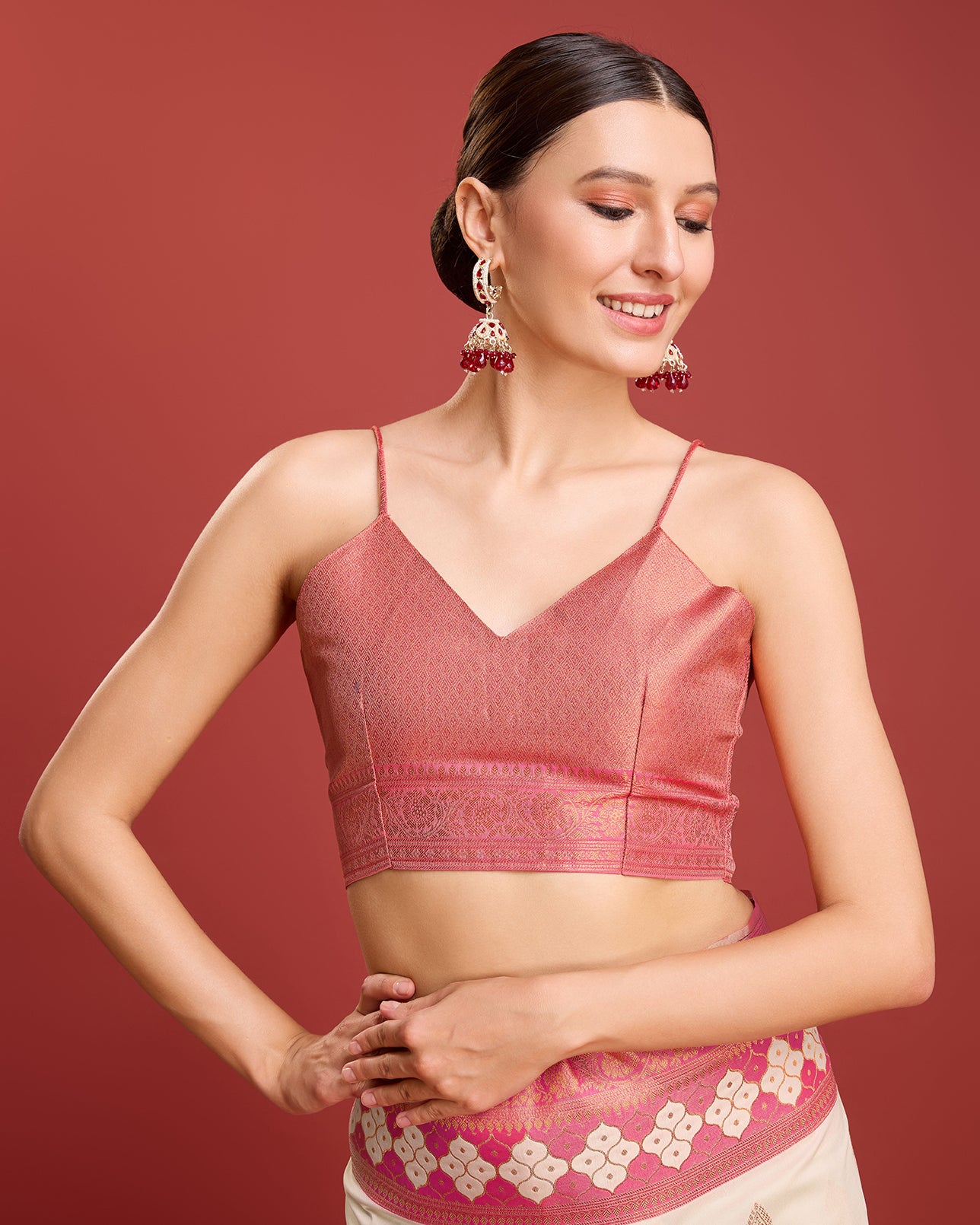 Rani Pink Banarasi silk Brocade Woven Saree - Monjolika Fashion Rani Pink Banarasi silk Brocade Woven Saree - Monjolika Fashion