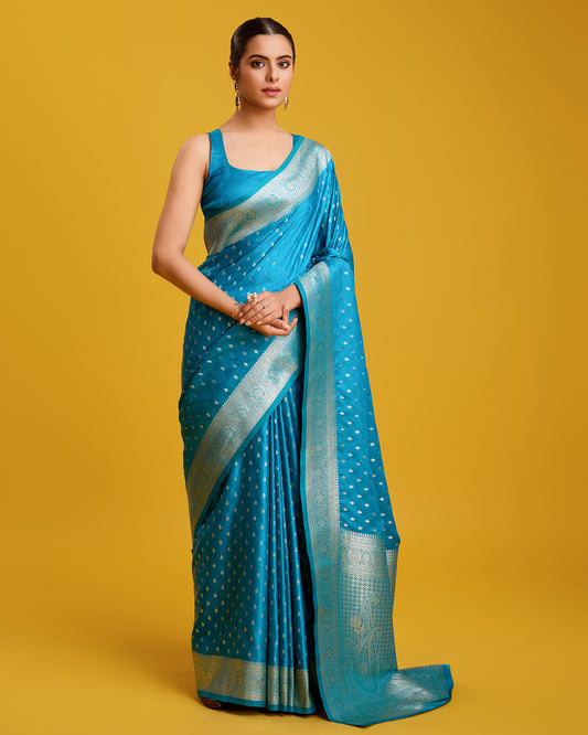 Dark Pink Banarasi Silk Woven Elegant Saree - Monjolika Fashion