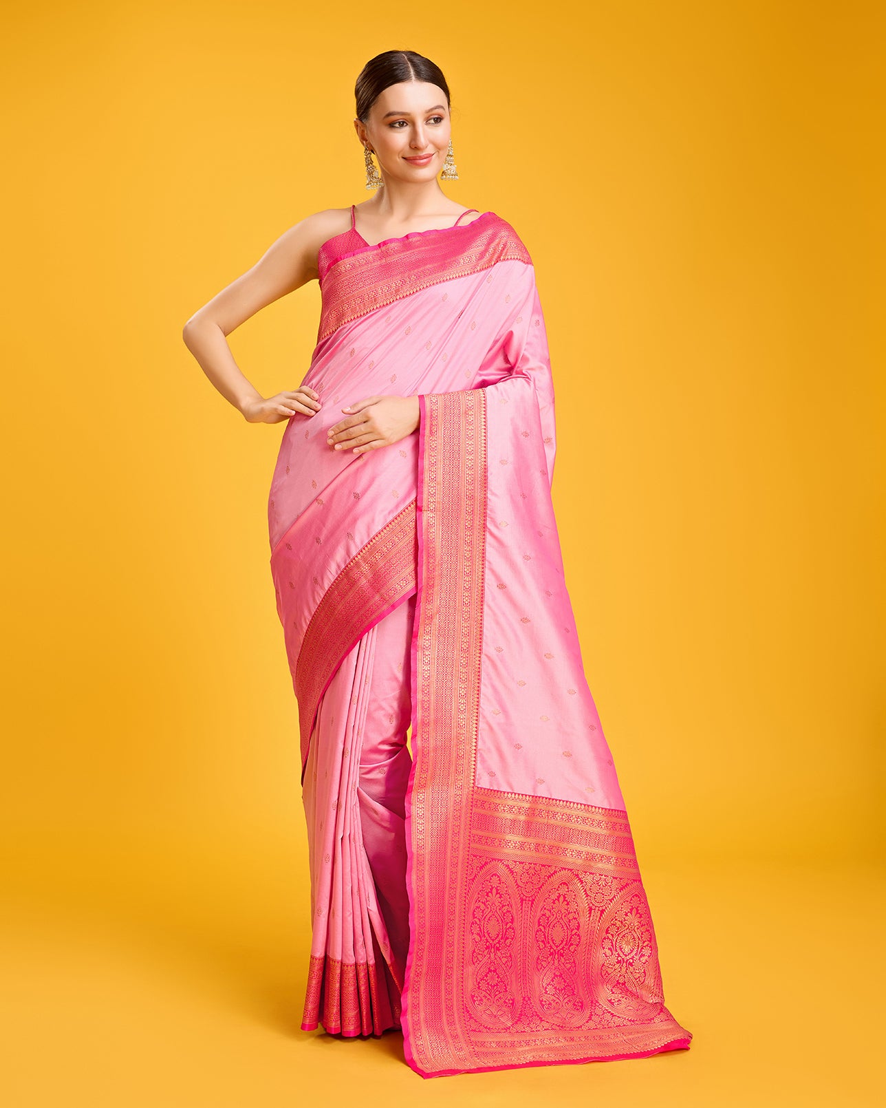 Dark Purple Banarasi Silk Intricate Zari Work Saree - Monjolika Fashion Dark Purple Banarasi Silk Intricate Zari Work Saree - Monjolika Fashion