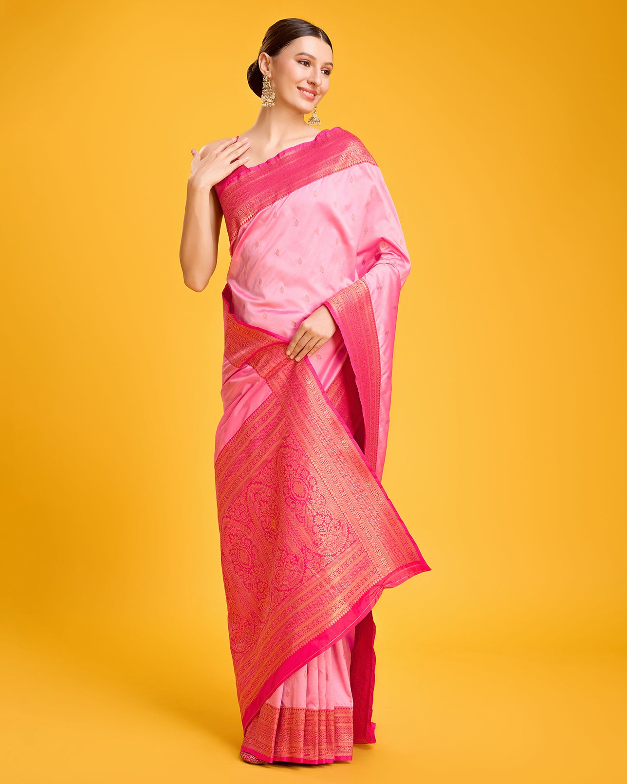 Dark Purple Banarasi Silk Intricate Zari Work Saree - Monjolika Fashion Dark Purple Banarasi Silk Intricate Zari Work Saree - Monjolika Fashion