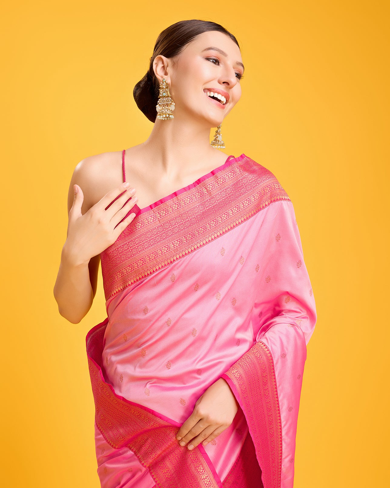 Dark Purple Banarasi Silk Intricate Zari Work Saree - Monjolika Fashion Dark Purple Banarasi Silk Intricate Zari Work Saree - Monjolika Fashion