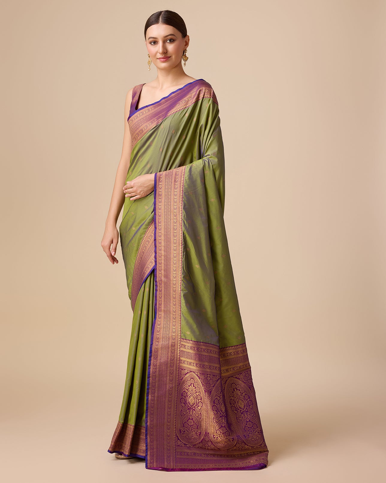Dark Purple Banarasi Silk Intricate Zari Work Saree - Monjolika Fashion Dark Purple Banarasi Silk Intricate Zari Work Saree - Monjolika Fashion