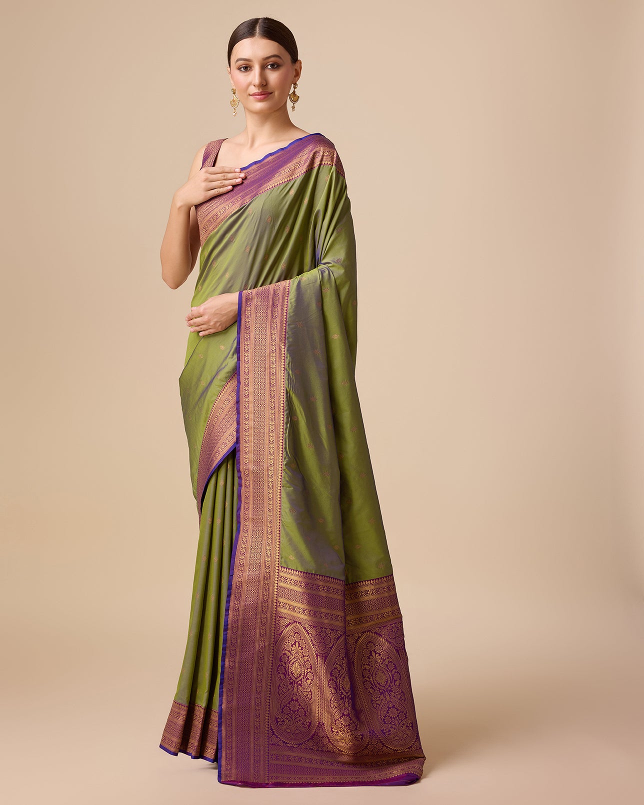 Dark Purple Banarasi Silk Intricate Zari Work Saree - Monjolika Fashion Dark Purple Banarasi Silk Intricate Zari Work Saree - Monjolika Fashion