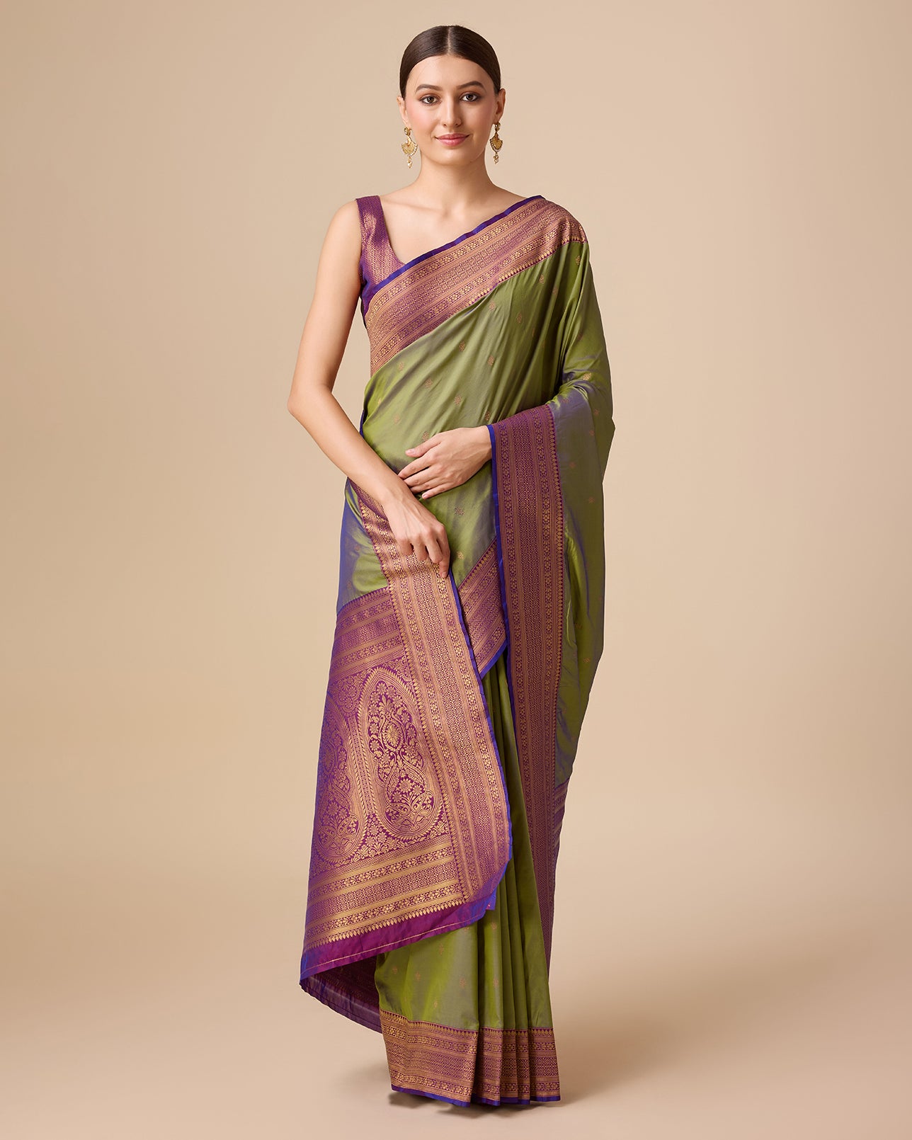 Dark Purple Banarasi Silk Intricate Zari Work Saree - Monjolika Fashion Dark Purple Banarasi Silk Intricate Zari Work Saree - Monjolika Fashion