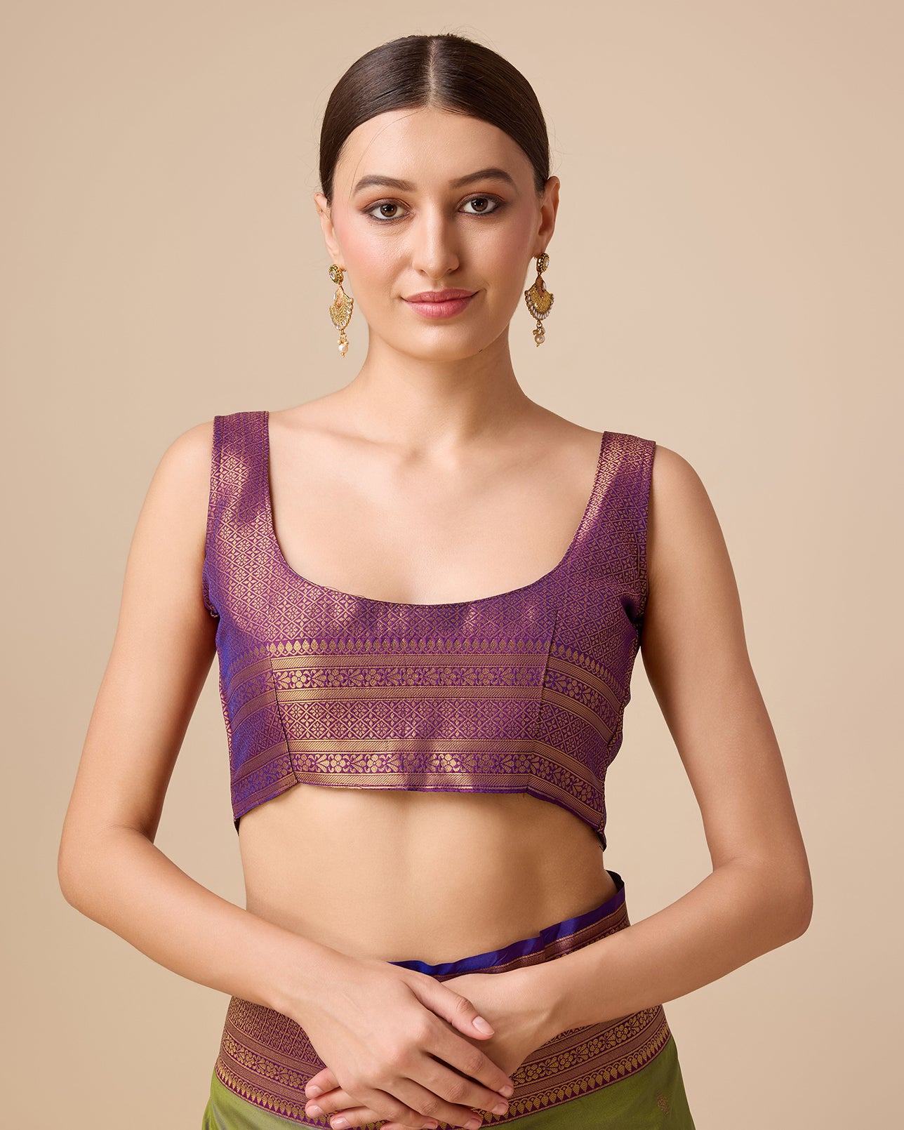 Dark Purple Banarasi Silk Intricate Zari Work Saree - Monjolika Fashion Dark Purple Banarasi Silk Intricate Zari Work Saree - Monjolika Fashion