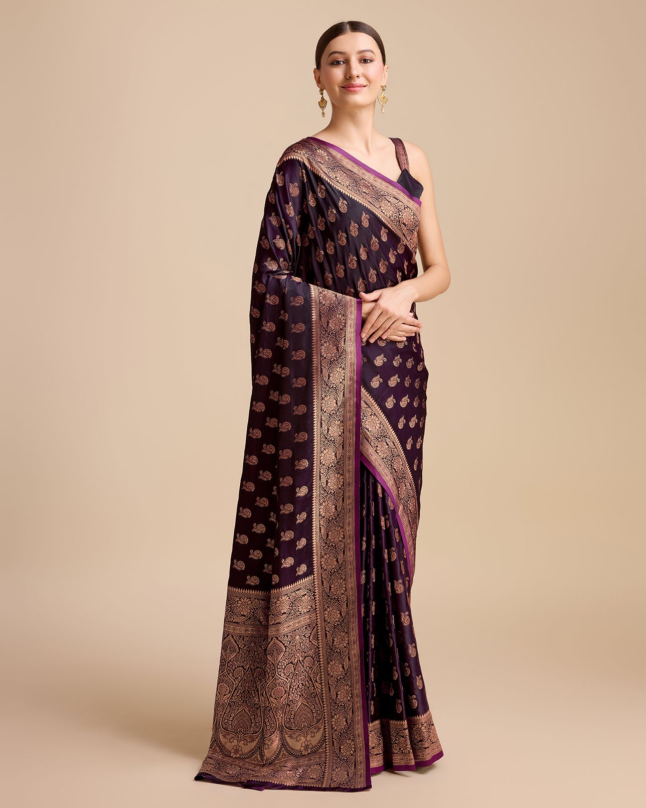 Dark Green Banarasi silk Weaving Zari Work Saree - Monjolika Fashion Dark Green Banarasi silk Weaving Zari Work Saree - Monjolika Fashion