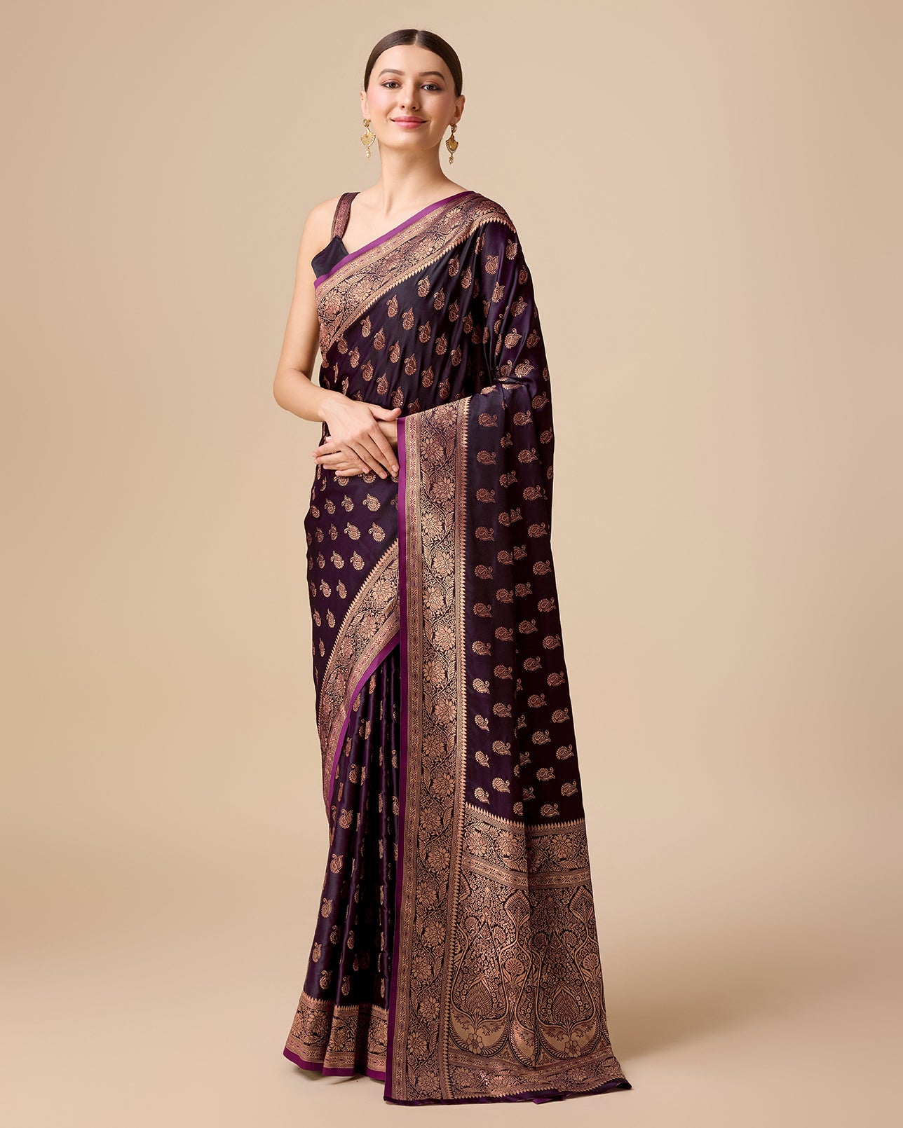 Dark Green Banarasi silk Weaving Zari Work Saree - Monjolika Fashion Dark Green Banarasi silk Weaving Zari Work Saree - Monjolika Fashion