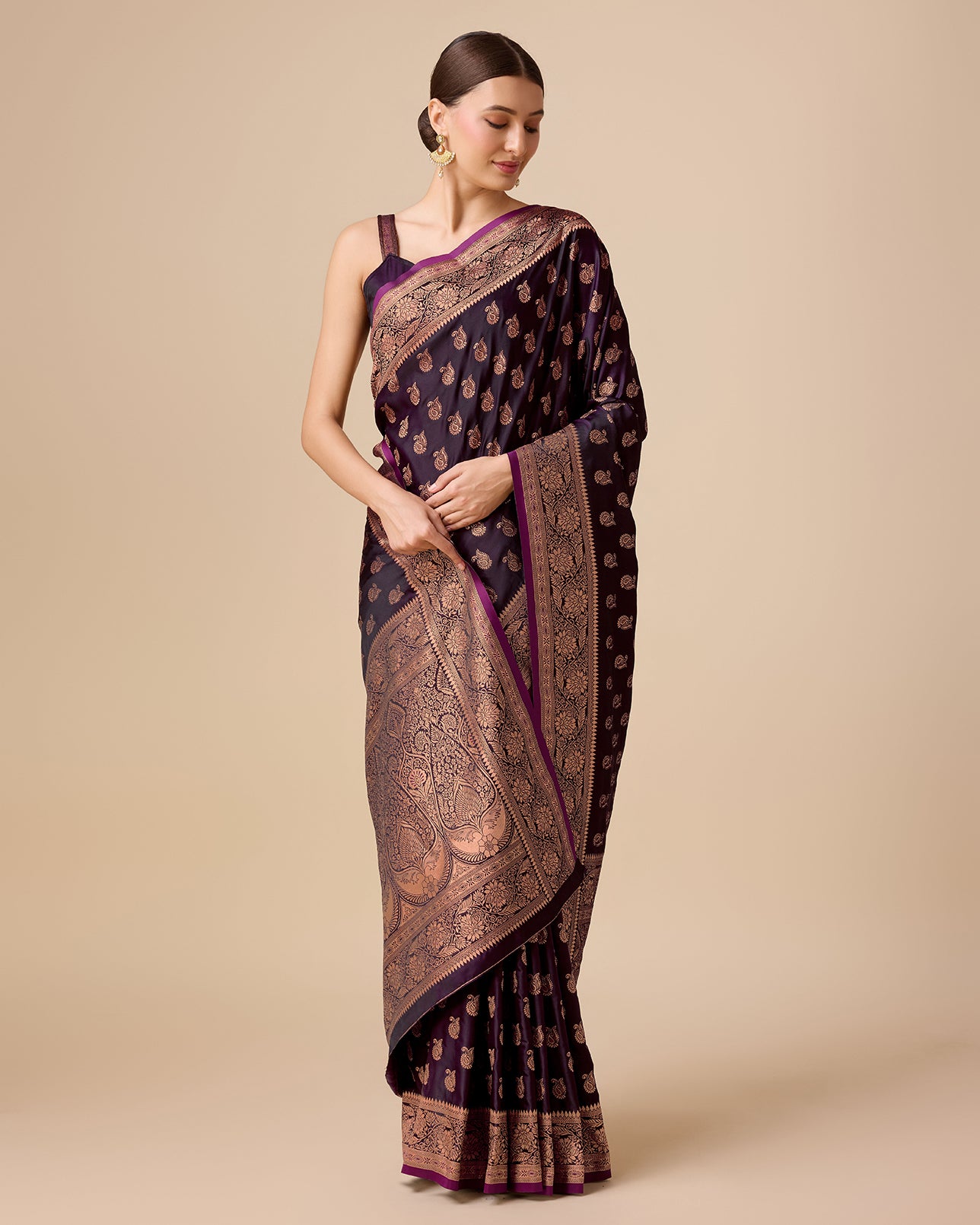 Dark Green Banarasi silk Weaving Zari Work Saree - Monjolika Fashion Dark Green Banarasi silk Weaving Zari Work Saree - Monjolika Fashion