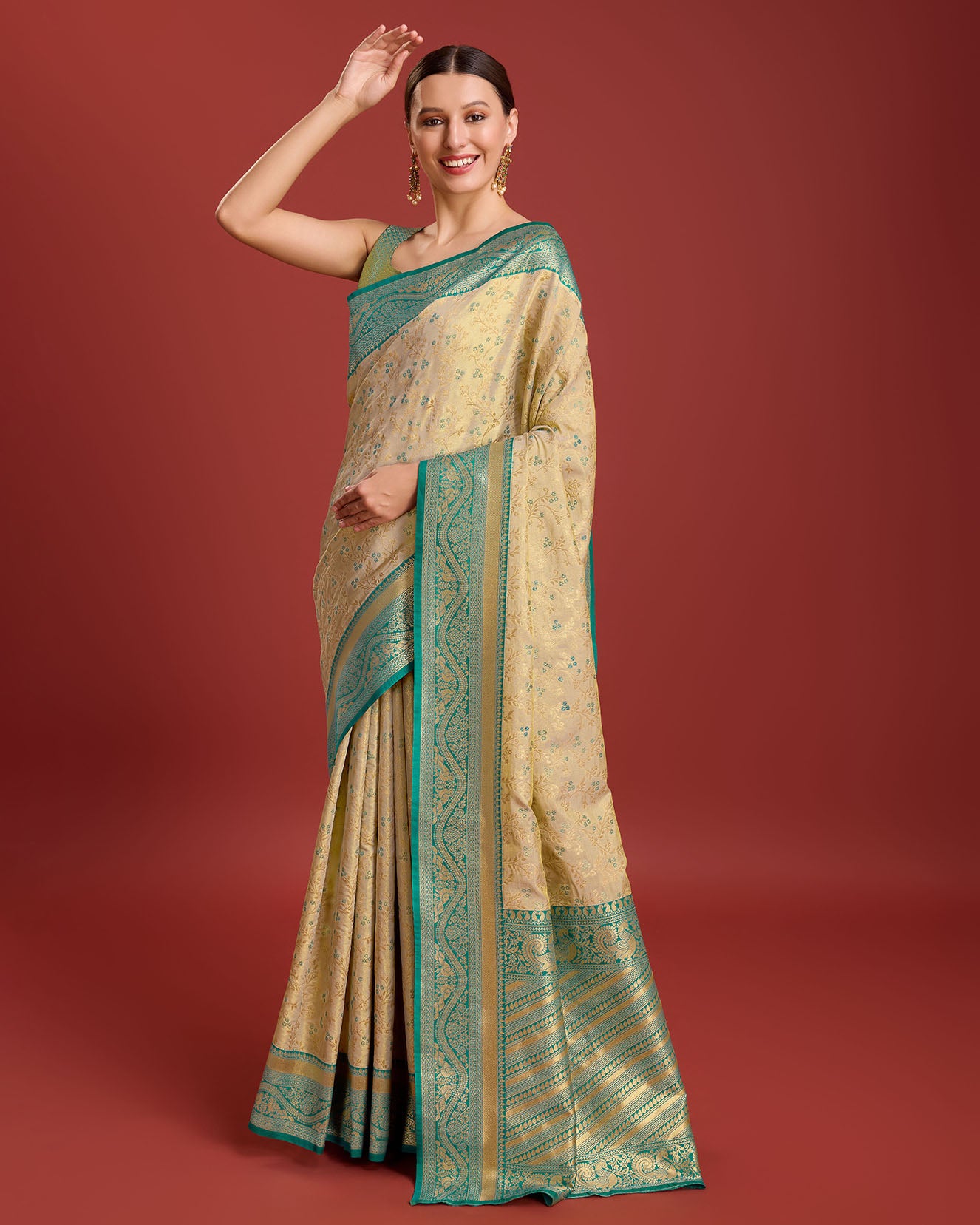 Yellow Banarasi silk Weaving Designer Saree - Monjolika Fashion Yellow Banarasi silk Weaving Designer Saree - Monjolika Fashion
