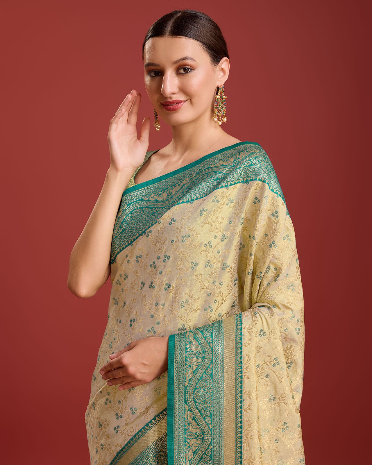 Yellow Banarasi silk Weaving Designer Saree - Monjolika Fashion Yellow Banarasi silk Weaving Designer Saree - Monjolika Fashion