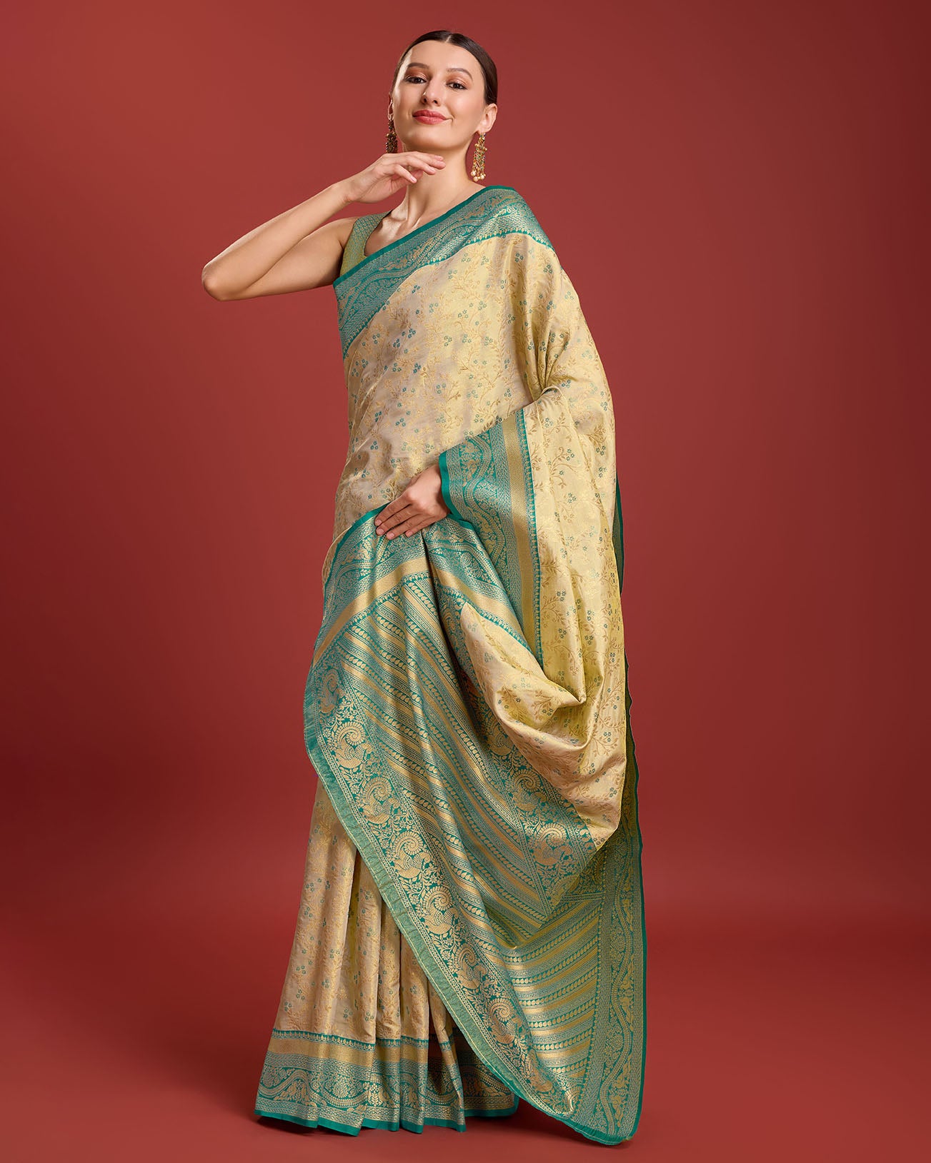 Yellow Banarasi silk Weaving Designer Saree - Monjolika Fashion Yellow Banarasi silk Weaving Designer Saree - Monjolika Fashion