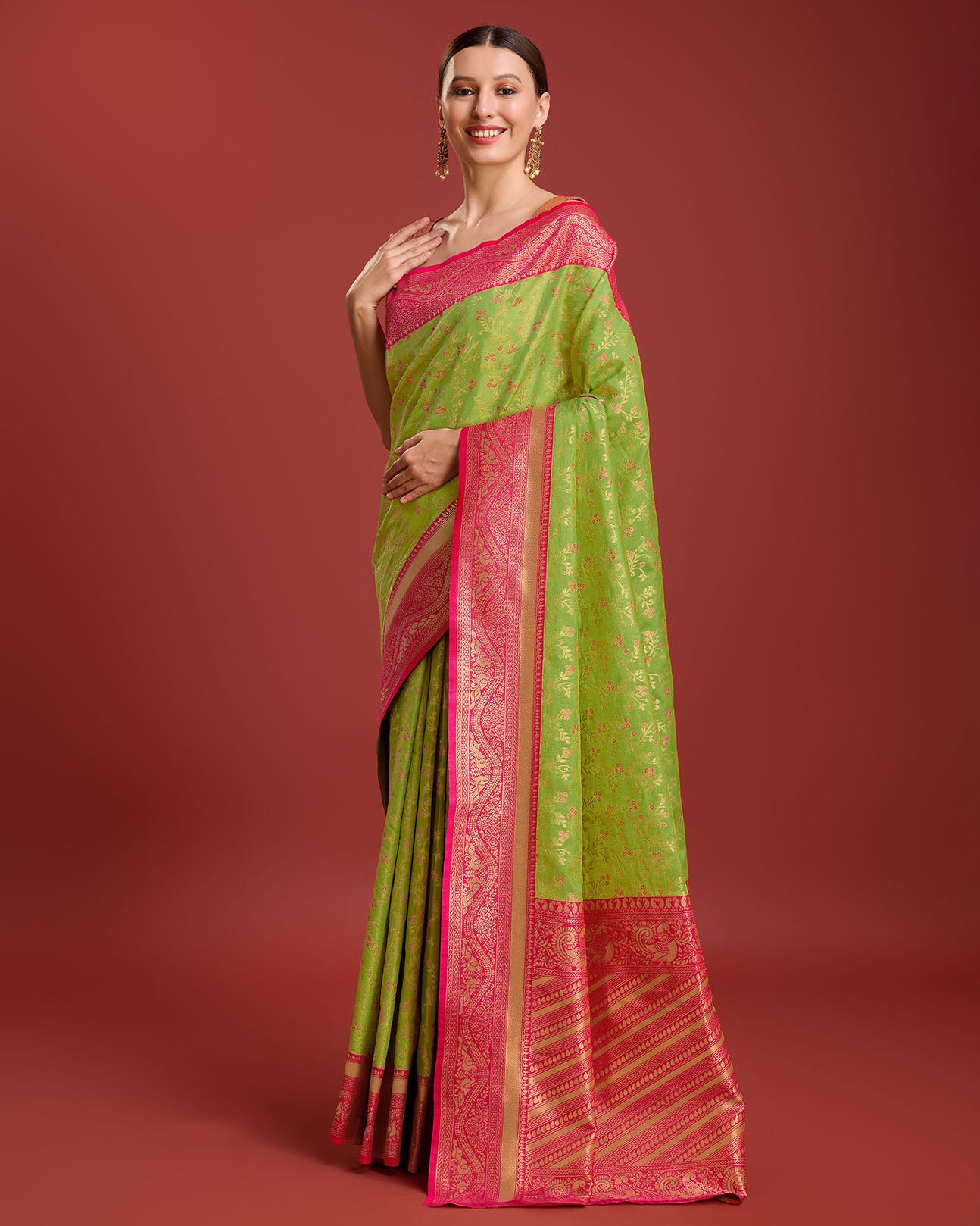 Yellow Banarasi silk Weaving Designer Saree - Monjolika Fashion Yellow Banarasi silk Weaving Designer Saree - Monjolika Fashion