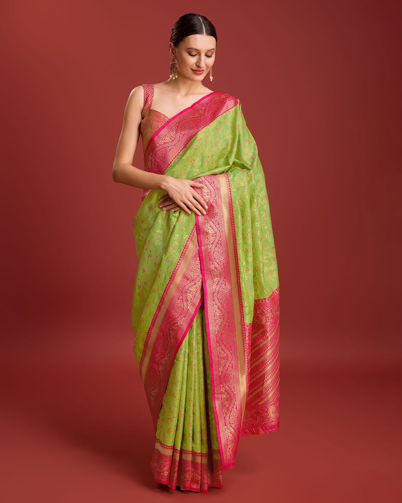 Yellow Banarasi silk Weaving Designer Saree - Monjolika Fashion Yellow Banarasi silk Weaving Designer Saree - Monjolika Fashion