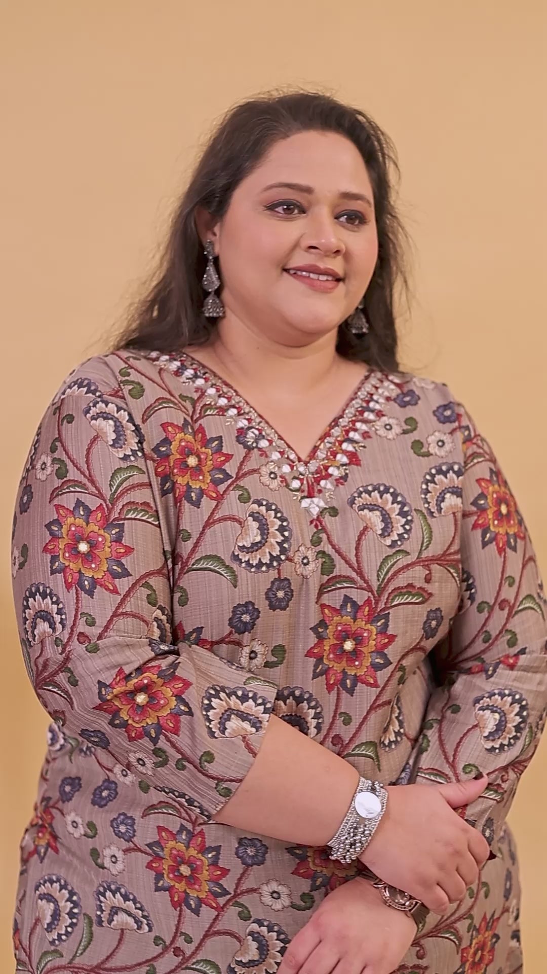 Beige Premium Lichi Viscose Handwork Classic Salwar Suit Beige Premium Lichi Viscose Handwork Classic Salwar Suit