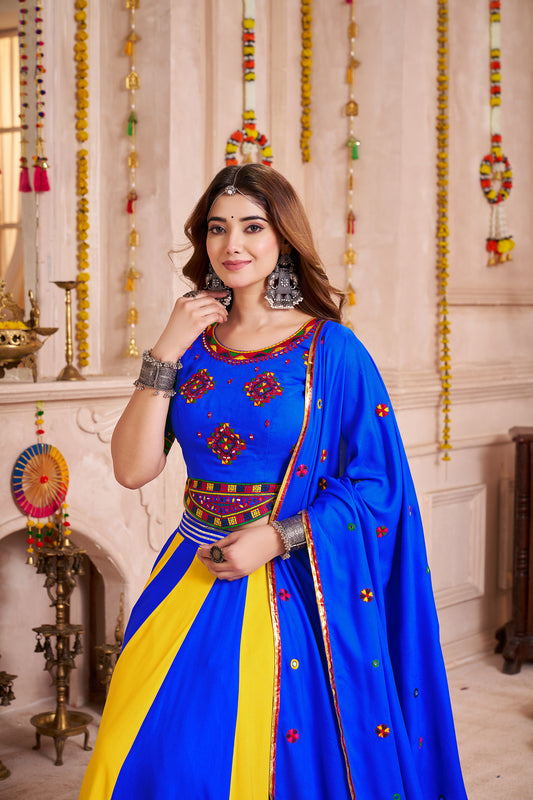Multicolor Viscose Cotton Navratri Chaniya Choli for Festival
