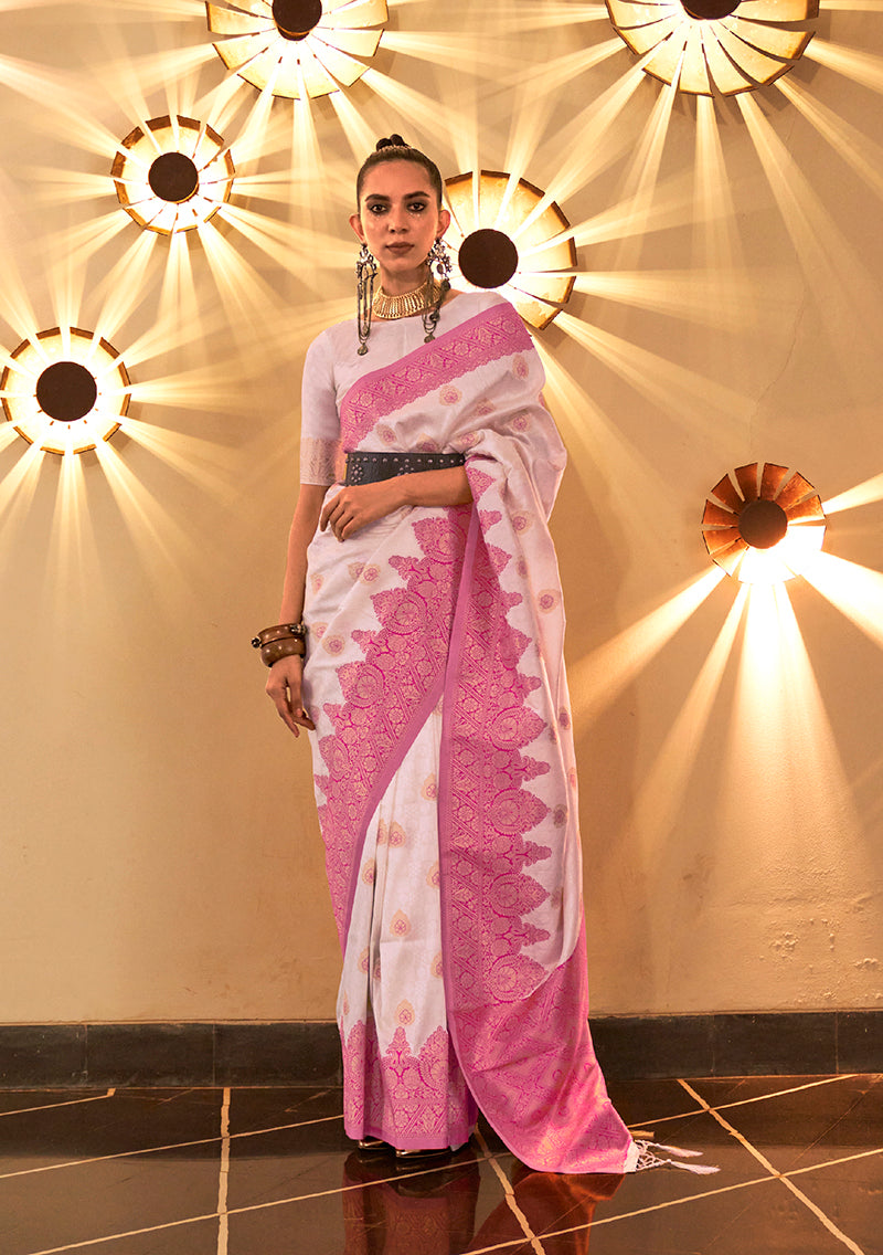 White Regal Zari Woven Silk Traditional Saree