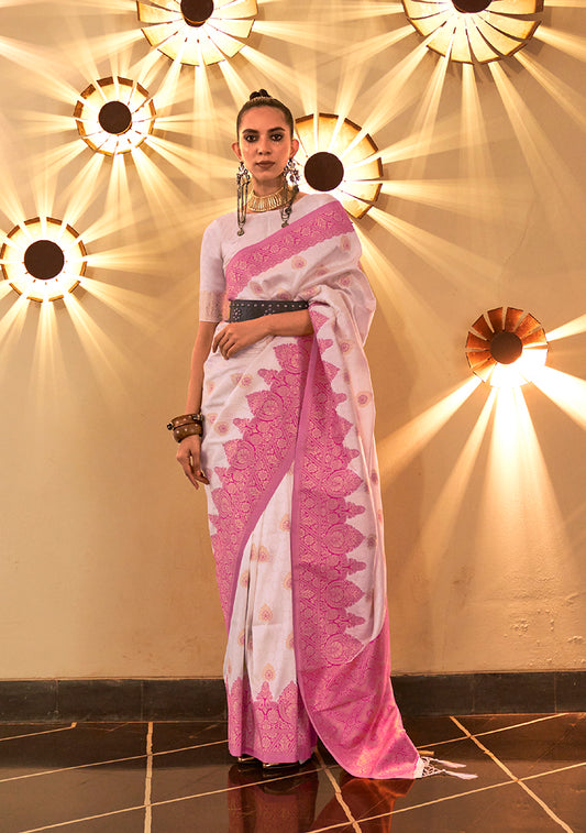 White Regal Zari Woven Silk Traditional Saree
