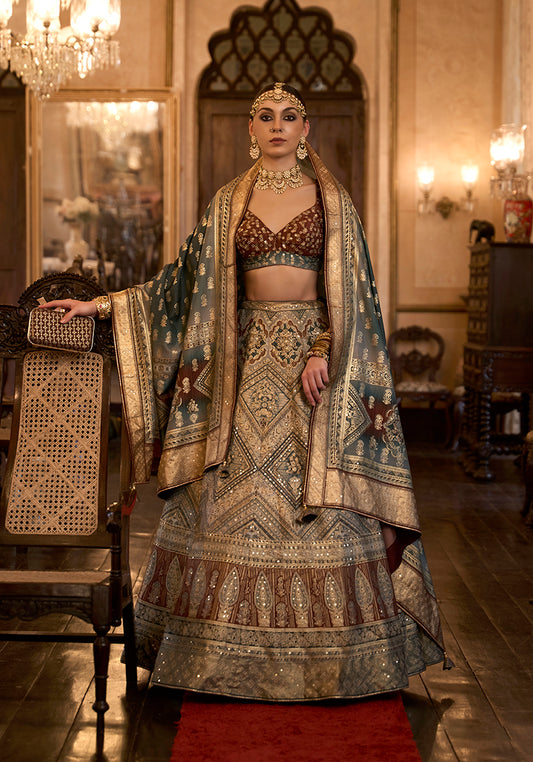 Multi Colour Silk Mirror Work Readymade Lehenga Choli