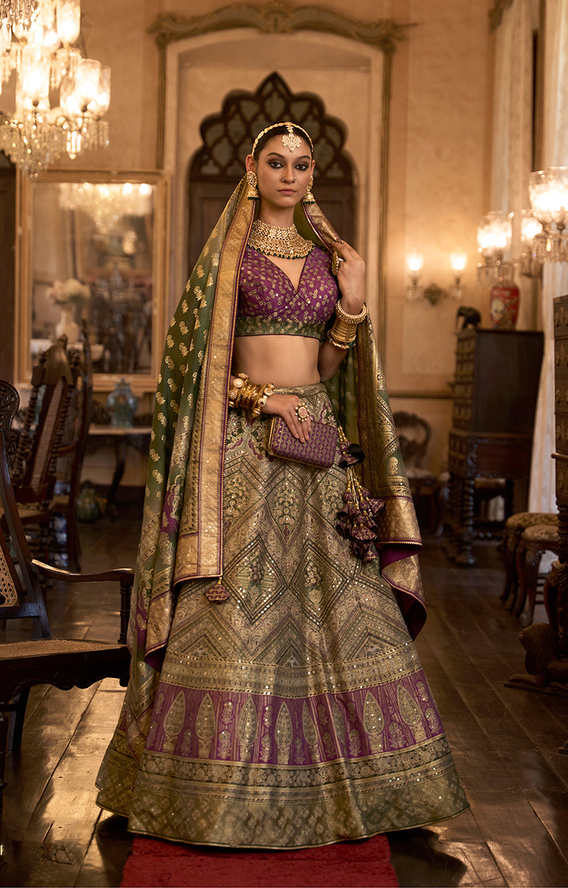 Multi Colour Silk Mirror Work Readymade Lehenga Choli