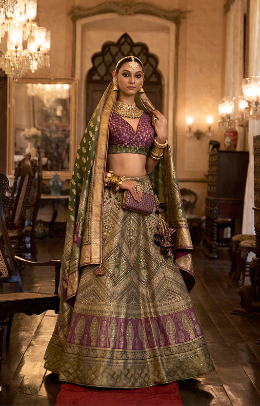 Multi Colour Silk Mirror Work Readymade Lehenga Choli